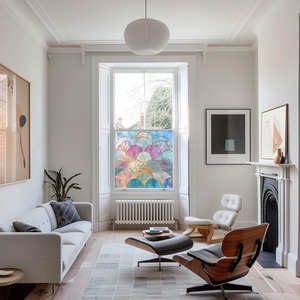 Rivara Art Deco Stained Glass Privacy Window Film by Creative Printing