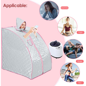 Portable Steam Sauna with 99min Timer - Silver by Livingandhome