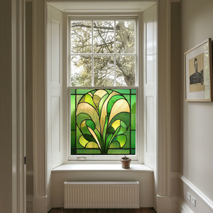 Igliano Art Deco Stained Glass Privacy Window Film by Creative Printing