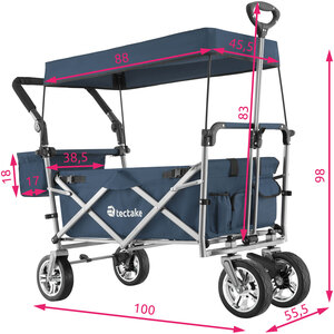 Foldable Garden Trolley with Carry Bag - Blue by tectake