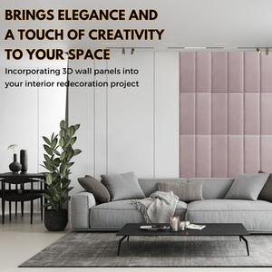 Velvet Wall Panels 4 Pack with Adhesive - Anti-Collision Wall Mounted Headboards - Pink by NOVECRAFTO