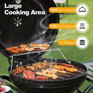2 Layer Racks Charcoal Barbecue with Grill - Black by Wyld and Coco