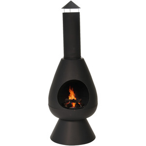 JSH Outdoor Fire Chiminea - Matt Black