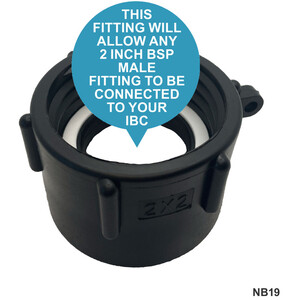 IBC S60x6 (2 inch) Female to (2 inch) BSP Female - Black / 0.08kg by DNA PACKAGING LTD