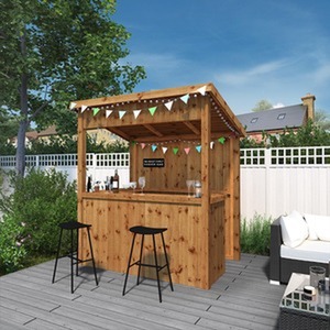 6 x 4 Outdoor Wooden Garden Bar Pressure Treated Tongue and Groove - Brown / Garden Bar by Waltons