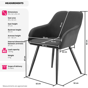 Dining Chair Scandi - Padded Boucle Cover, High Backrest by tectake