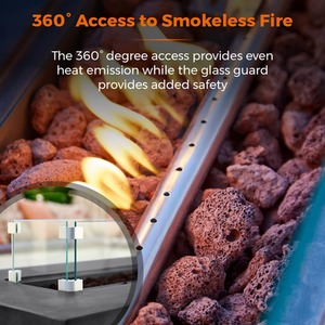 Magna Rectangular Gas Fire Pit Low - Grey by Tower