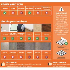 Walplus 3D Glossy Tile Stickers by WALPLUS