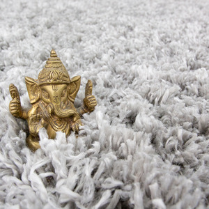 Super Soft Silver Shaggy Living Area Rug - Silver Grey / 240 x 60cm by The Rug House