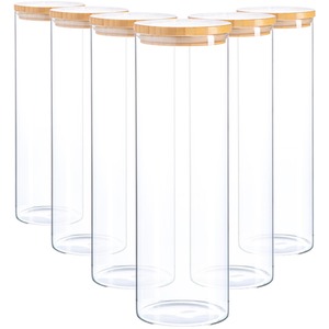 Scandi Glass Storage Jar with Wooden Lid - Clear / 2l / 6 by Argon Tableware
