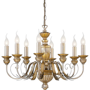 Dora 8 Light Chandelier Antique Brass Finish, E14 - Antique Brass