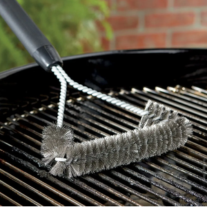 BBQ Grill Cleaning Brush - Silver/Black by Garden Mile