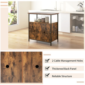 2-Door Buffet Sideboard - Rustic Brown by Costway