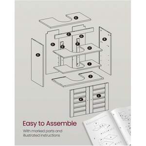 Rustic Under Sink Bathroom Storage Cabinet - Bronze by VASAGLE