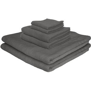 Cotton Towels Set - 160cm x 90cm - 6pc - Black by Nicola Spring
