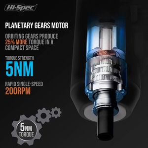 34 Piece 3.6V USB Cordless Electric Screwdriver Set and bits - Black by Hi-Spec