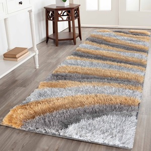 Modern Soft Waves Shimmer Shaggy Area Rugs by Desire Rugs