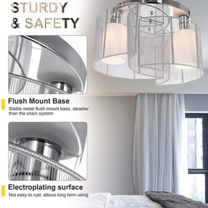 HOMCOM Metal Celling Chandelier Light - Silver by HOMCOM