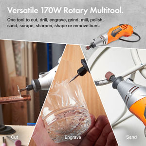 120 Piece Rotary Tool with Storage Case - Orange by VonHaus