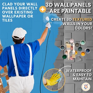 3D Wall Panels (50x50 cm) PVC Cladding Panel 3D Blocks Design by NOVECRAFTO
