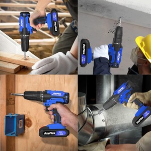 Cordless Power Drill with 2 Batteries Set - Blue