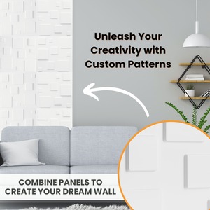 3D Wall Panels (50x50 cm) PVC Cladding Panel 3D Blocks Design by NOVECRAFTO