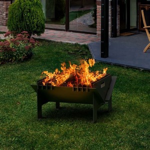 Chic Hex Steel Fire Pit - Black by Primrose