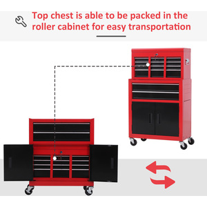 HOMCOM Portable Toolbox - Red by HOMCOM