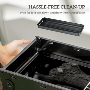 Outsunny Portable Charcoal Grill - Black / 20cm by Outsunny