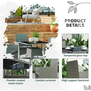 Outsunny 5-Piece Rattan Garden Furniture Set by Outsunny