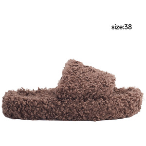 Plush Cotton Open-Toe Slippers by komore