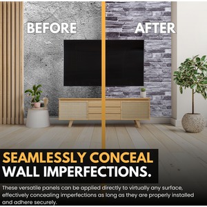 3D Wall Panels (96x48 cm) PVC Cladding Panel in Stone Slate Effect by NOVECRAFTO