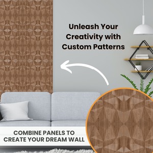 3D Wall Panels (50x50 cm) PVC Cladding Panel in Diamond Design by NOVECRAFTO