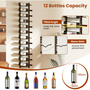 Hanging Wine Display Rack - Black by Costway