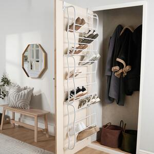 12 Tier Over Door Shoe Storage Organiser - White by OHS