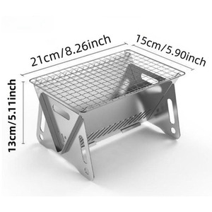 Outdoor Ultra-Light Foldable Multi-Purpose Firewood Stove - Silver