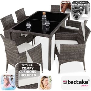 Rattan Garden Furniture Set 61 With Protective Cover by tectake