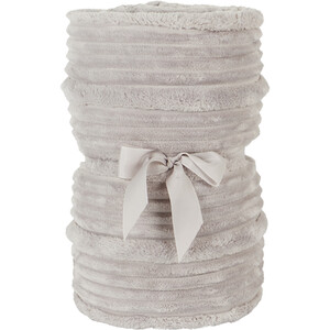 Brooklyn Plush Ribbed Throw - Silver