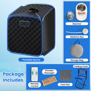 Foldbale Steam Sauna Personal Therapeutic Steam Spa - Black by Costway