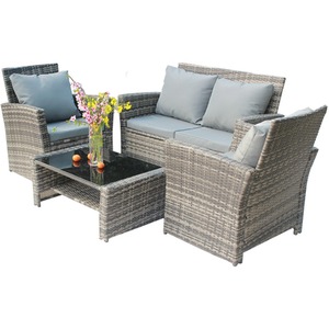 Rattan Garden Furniture Outdoor Set - Grey by BIRCHTREE