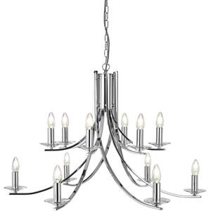 Ascona 12 Light Chandelier Chrome Finish, E14 - Chrome