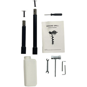 52cc Petrol Earth Auger Fence Post Hole Borer Ground Drill - Red by Miller And Mason