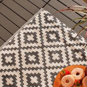 Geometric Outdoor Garden Rug - Grey and White / 170cm by Dreamscene