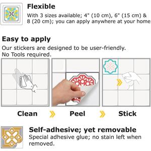 Walplus Wall Tiles Stickers - Multicoloured / 10cm / 24 / 35.3cm by WALPLUS
