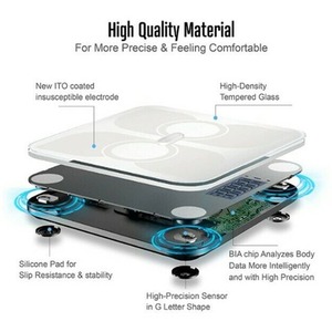 Digital Bluetooth Bathroom Weighing Scales Body Fat Smart Analyzer - White by Bucanim