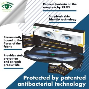 Premium Hot Cold Eye Compress with Biodegradable Eyelid Wipes by The Eye Doctor