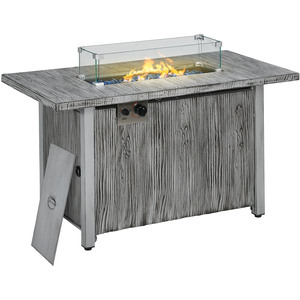Outsunny 50,000 BTU Propane Gas Fire Pit Table with Wind Guard by Outsunny