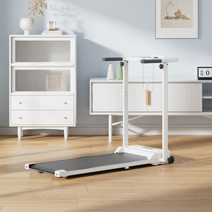 Foldable Protective Home Treadmill with Shelf - White by komore