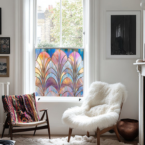 Vazzola Art Deco Stained Glass Privacy Window Film by Creative Printing