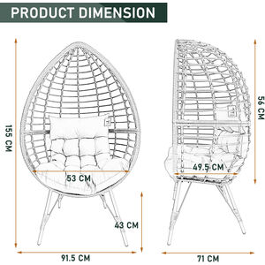 PE Rattan Egg Teardrop Cuddle Chair - Neutral by Furniture One
